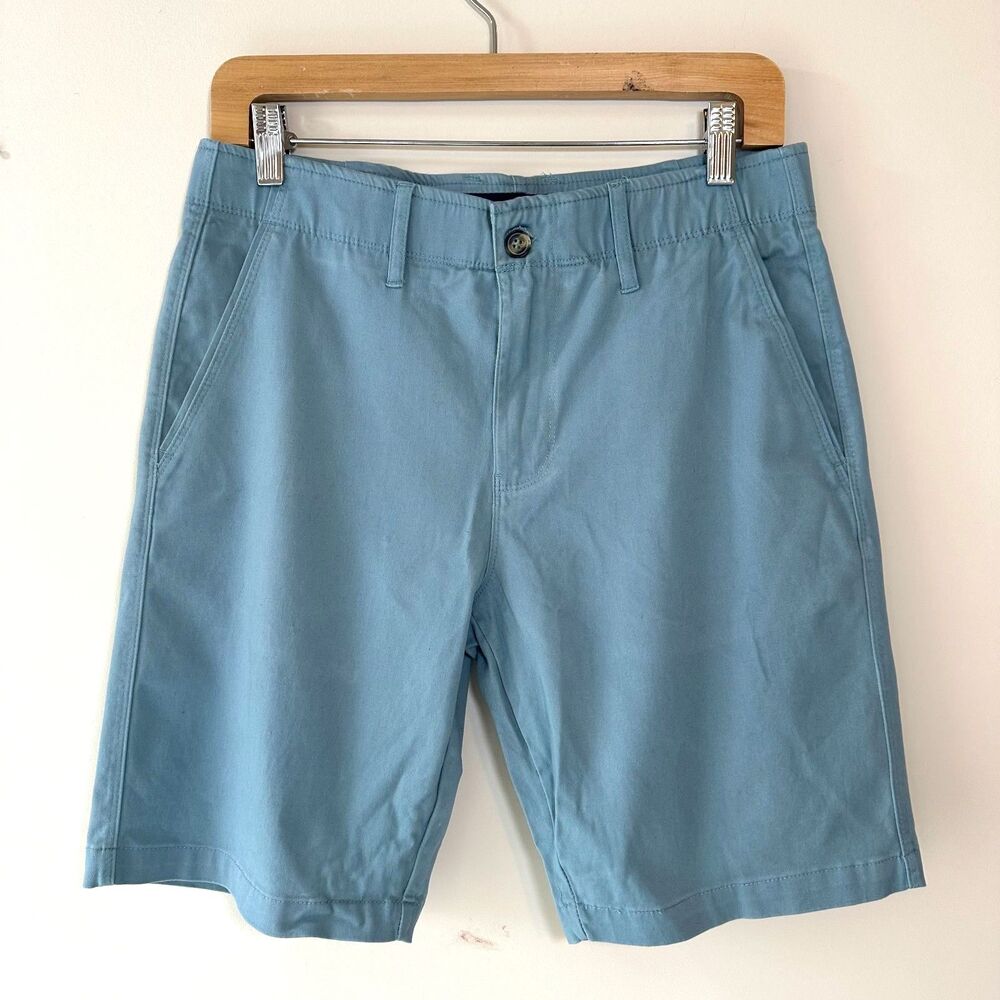 Nat Nast Shorts Men's 30 Chino Slate Green Regular Fit Flat Front Medium Wash